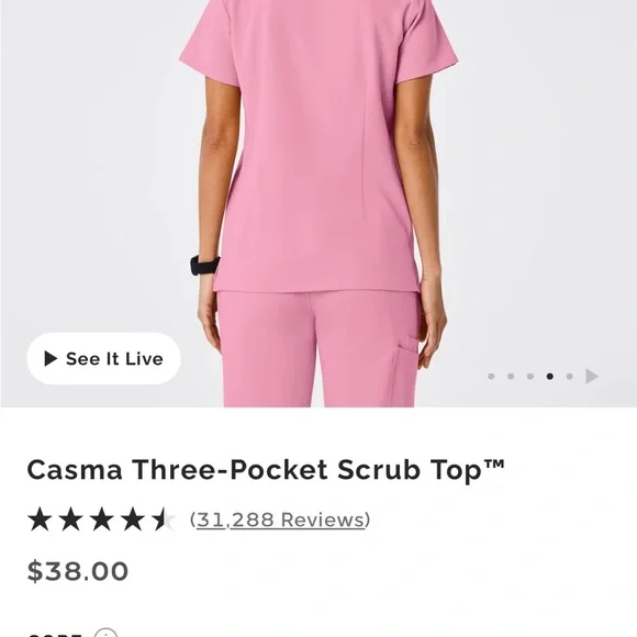 Figs chalk pink scrub top - Picture 2 of 6